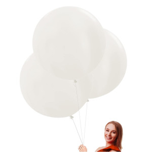 24 Inch Large Round White Balloons 10 Pack Thick Big Jumbo Latex Balloons Giant Oversized Balloon For Wedding Anniversary Birthd