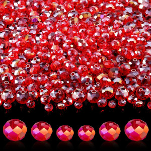 Willbond 600 Pcs Crystal Glass Beads For Jewelry Making Bulk Faceted Gemstone Rondelle Beads Loose Beads For Halloween Bracelet