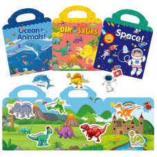 Reusable Sticker Books For Kids Travel Sticker Learning Toys For Toddlers Toddler Educational Learning Toys Gifts For 3 4 5 Y