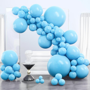 Partywoo Bright Sky Blue Balloons 100 Pcs Matte Blue Balloons Different Sizes Pack Of 36 Inch 18 Inch 12 Inch 10 Inch 5 Inch Bl