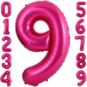 40 Inch Large Hot Pink Number 9 Balloons Jumbo Big Size Number Balloons Mylar Balloons For Birthday Anniversary Party Graduatio