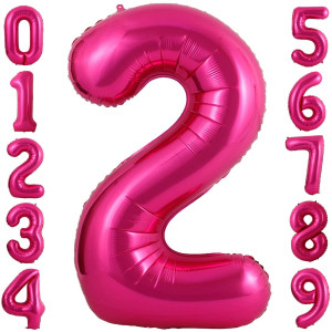 40 Inch Large Hot Pink Number 2 Balloons Jumbo Big Size Number Balloons Mylar Balloons For Birthday Anniversary Party Graduatio