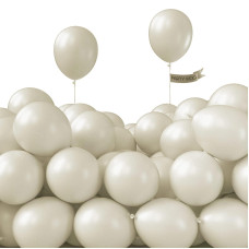 Partywoo White Sand Balloons 50 Pcs 5 Inch Boho White Balloons Sand White Balloons For Balloon Garland Balloon Arch As Party D