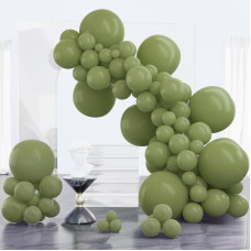 Partywoo Sage Green Balloons 100 Pcs Boho Green Balloons Different Sizes Pack Of 18 Inch 12 Inch 10 Inch 5 Inch Matte Green Bal