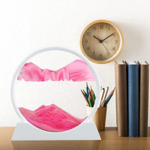 Winthfure 12 Moving Sand Art Picture 3D Deep Sea Sandscape In Round Glass Flowing Sand Frame Childrens Large Desktop Art Toy