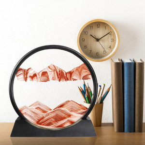 Winthfure Moving Sand Art Picture3D Deep Sea Sandscape In Round Glass Flowing Sand Frame Kids Large Desktop Dynamic Art Toys