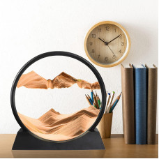 Winthfure Moving Sand Art Picture3D Deep Sea Sandscape In Round Glass Flowing Sand Frame Kids Large Desktop Dynamic Art Toys