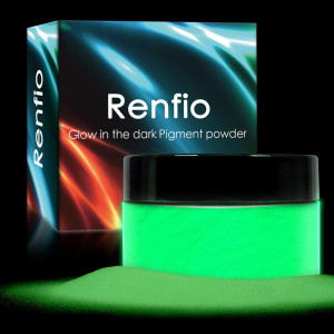 Renfio Glow Powder 35Oz 100G Glow In The Dark Face Paint Mica Powder Fluorescent Luminous Resin Pigment Dye For Resin Supplie