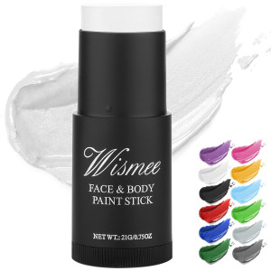 Wismee White Face Paint Stick 075Oz White Concealer Nontoxic Oil Based Clown White Face Makeup Body Paint Sticks High Pigmen