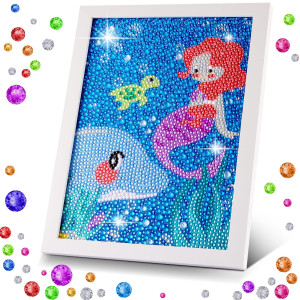 Zaliafei Mermaid Diamond Art Kits For Kids Gem Art Kits For Girls Birthday Gift Arts And Crafts For Kids Ages 8 10 12