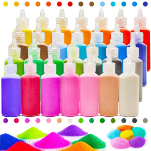 28 Pcs Art Sand Diy Arts And Crafts Kit Terrarium Sand Play For Wedding Decor Painting Children Decorations Crafts125Oz Bottle