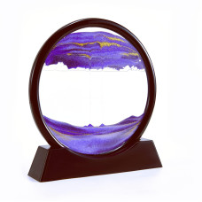 3D Dynamic Round Moving Sand Art Picture Deep Sea Sandscape In Motion Display Flowing Sand Frame Relaxing Desktop Home Office Wo