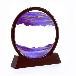 3D Dynamic Round Moving Sand Art Picture Deep Sea Sandscape In Motion Display Flowing Sand Frame Relaxing Desktop Home Office Wo