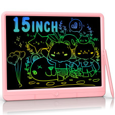 Lcd Writing Tablet 15 Inch Colorful Erasable Doodle Board Drawing Pad Magic Drawing Tablet For Kids Toddler Reusable Electron