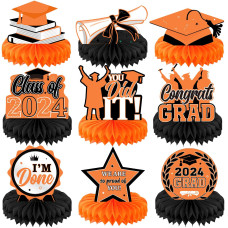 Yisong 9 Pieces 2024 Graduation Party Table Decorations Class Of 2024 Congrats Graduation Centerpieces For Tables Congratulate H