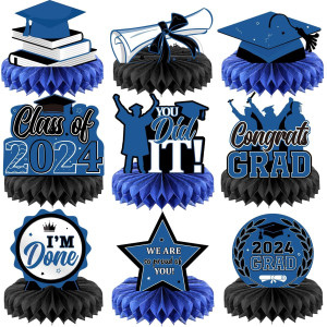 Yisong 9 Pieces 2024 Graduation Party Table Decorations Class Of 2024 Congrats Graduation Centerpieces For Tables Congratulate H