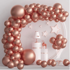 Tuparka 102 Pcs Metallic Rose Gold Balloons Chrome Rose Gold Party Balloons 5 10 12 18 Inches Balloons Garland Arch Kit For Birt