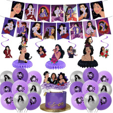 35 Pieces Selena Party Decoration Include Selena Birthday Banner Honeycomb Centerpieces Cake Topper Selena Party Latex Balloons