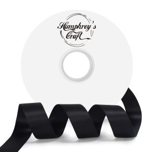 Humphreys Craft 78 Inch Black Double Faced Satin Ribbon Gift Wrapping For Christmas Wedding Festival Diy Bows Bouquet Decoration