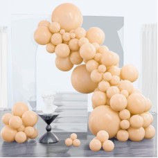 Partywoo Nude Balloons 85 Pcs Boho Apricot Balloons Different Sizes Pack Of 18 Inch 12 Inch 10 Inch 5 Inch Beige Balloons For B