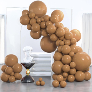 Partywoo Caramel Brown Balloons 85 Pcs Boho Brown Balloons Different Sizes Pack Of 18 Inch 12 Inch 10 Inch 5 Inch Matte Brown B