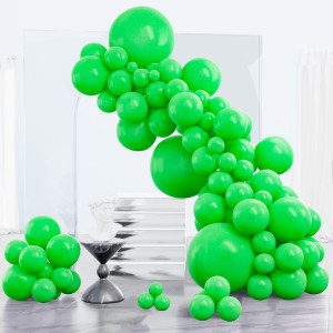 Partywoo Clover Green Balloons 85 Pcs Malachite Green Balloons Different Sizes Pack Of 18 Inch 12 Inch 10 Inch 5 Inch Green Bal