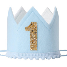 Syesql Half Birthday1St Birthday Felt Crown For Boys Cake Smash Photo Prop Kids Birthday Hat