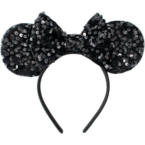 Karett Mouse Ears Bow Headbands Sparkle Mouse Ears Headband Glitter Hair Band For Party Princess Decoration Cosplay Costume