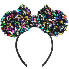 Karett Mouse Ears Bow Headbands Sparkle Mouse Ears Headband Glitter Hair Band For Party Princess Decoration Cosplay Costume