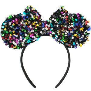 Karett Mouse Ears Bow Headbands Sparkle Mouse Ears Headband Glitter Hair Band For Party Princess Decoration Cosplay Costume