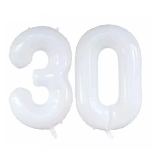 Goer Number 30 Balloons For 30Th Birthday Party Decorations 42 Inch Jumbo Foil Helium Balloons For 30Th Anniversary White