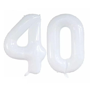 Goer Number 40 Balloons For 40Th Birthday Party Decorations 42 Inch Jumbo Foil Helium Balloons For 40Th Anniversary White