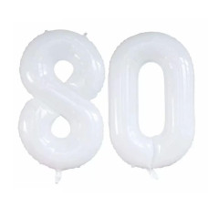 Goer Number 80 Balloons For 80Th Birthday Party Decorations 42 Inch Jumbo Foil Helium Balloons For 80Th Anniversary White