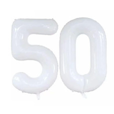 Goer Number 50 Balloons For 50Th Birthday Party Decorations 42 Inch Jumbo Foil Helium Balloons For 50Th Anniversary White