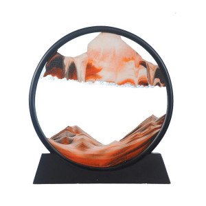 Aoderun Moving Sand Art Picture Round Glass 3D Deep Sea Sandscape In Motion Display Flowing Sand Frame Relaxing Desktop Home Off