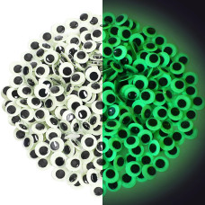 Upins 300Pcs Glowing In Dark Googly Wiggle Eyes Self Adhesive Luminous Eyes For Crafts Sticker 12 Mm Sparkle Colored Eyes Suitab