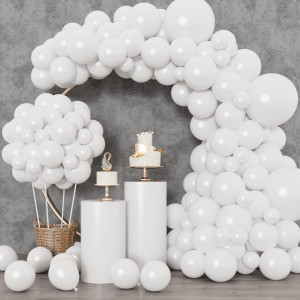 Rubfac 129Pcs White Balloons Different Sizes 18 12 10 5 Inch For Garland Archpremium Party Latex Balloons For Birthday Party Gr