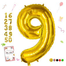 Smlpuame 40 Inch Number Balloon 09 Gold Large Number 9 Balloons Digital Balloons For Birthday Party Celebration Decorations Sup