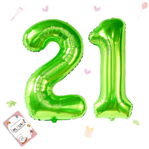 Smlpuame 40 Inch Number Balloon 09 Green Large Number 21 Balloons Digital Balloons For Birthday Party Celebration Decorations S