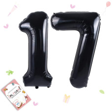 Smlpuame 40 Inch Number Balloon 09 Black Large Number 17 Balloons Digital Balloons For Birthday Party Celebration Decorations S