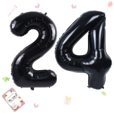 Smlpuame 40 Inch Number Balloon 09 Black Large Number 24 Balloons Digital Balloons For Birthday Party Celebration Decorations S