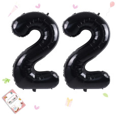 Smlpuame 40 Inch Number Balloon 09 Black Large Number 22 Balloons Digital Balloons For Birthday Party Celebration Decorations S