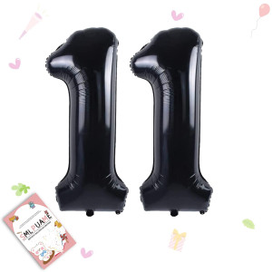 Smlpuame 40 Inch Number Balloon 09 Black Large Number 11 Balloons Digital Balloons For Birthday Party Celebration Decorations S