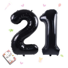 Smlpuame 40 Inch Number Balloon 09 Black Large Number 21 Balloons Digital Balloons For Birthday Party Celebration Decorations S