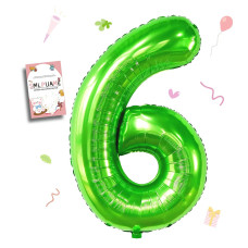 Smlpuame 40 Inch Number Balloon 09 Green Large Number 6 Balloons Digital Balloons For Birthday Party Celebration Decorations Su