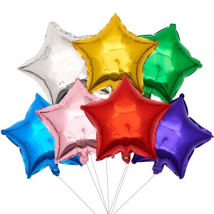 18 Inch Star Shape Foil Balloon21Pcs Multi Mylar Helium Balloons Rainbow Star Balloons For Party Decoration