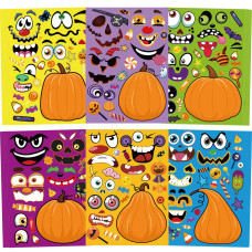 42 Sheets Halloween Pumpkin Craft Stickers Party Favors Bulk Diy Make Your Own Pumpkin Face Party Game Stickers For Kids Toddler