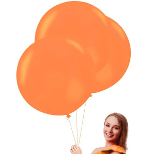 24 Inch Orange Large Round Balloons 10 Pack Jumbo Big Giant Balloons For Halloween Birthday Baby Shower Party Decorations