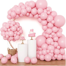 Rubfac Pink Balloons 129Pcs Pastel Pink Balloons Different Sizes 18 12 10 5 Inch Light Pink Balloons For Valentines Day Birthda