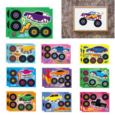 20 Pcs Monster Truck Make Your Own Stickers With 10 Designs Truck Party Favors For Monster Truckthemed Birthday Party Decoratio